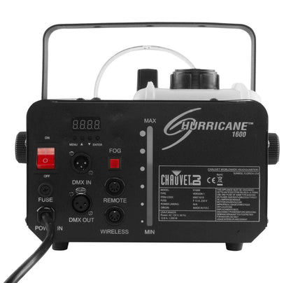 CHAUVET DJ Hurricane 1600 Compact High-Output Fog Machine w/Timer Remote & Automatic Shut-Off, BLACK