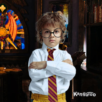 Kangaroo Wizard Costume for Kids and Adults - Wizard and Witch Tie Kids and Adults with glasses Spectacles - Men and Women Accessories for Halloween and Dress Up Apparel