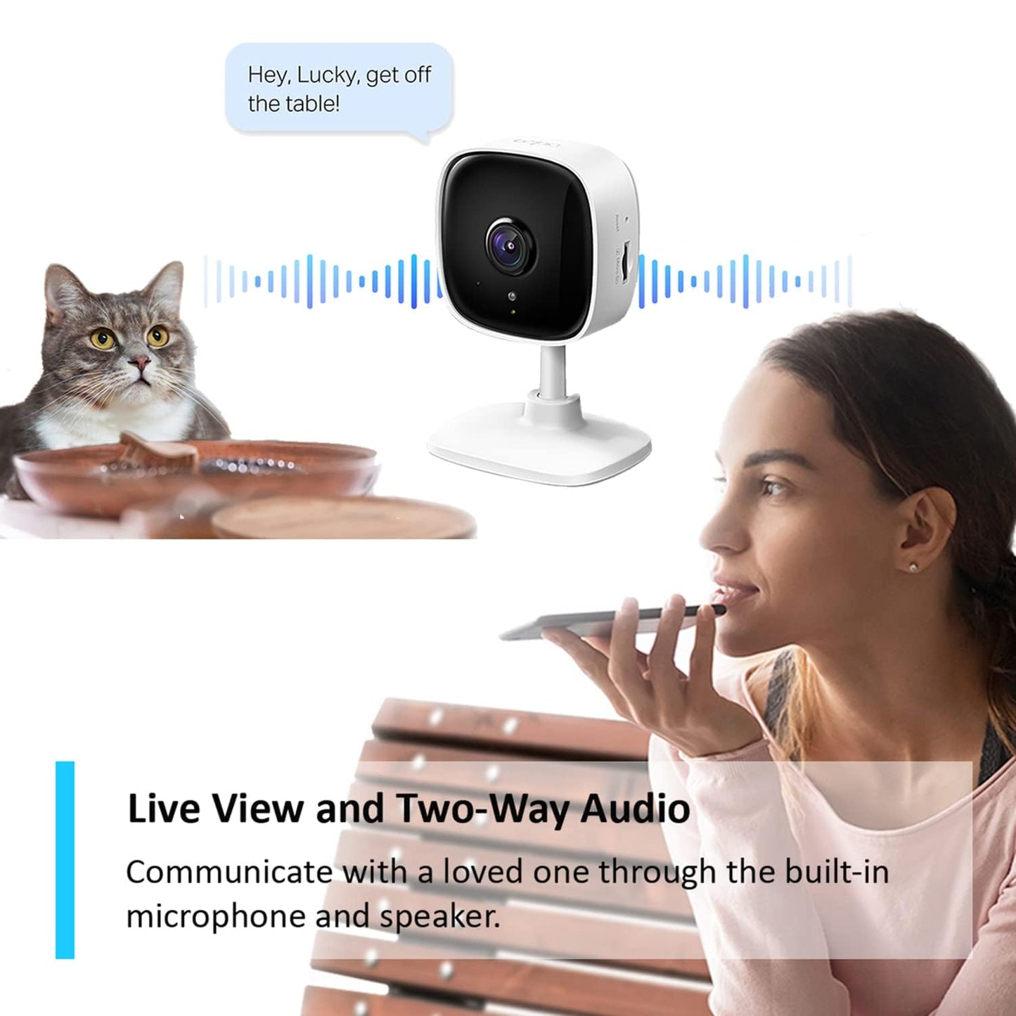 Tapo C110 2K 3MP Indoor Camera House Security, WiFi, No Monthly Fee, AI Detection, Dog Puppy, Baby Monitor, 2-way Talk, Advanced Night Vision, Works with Alexa & Google