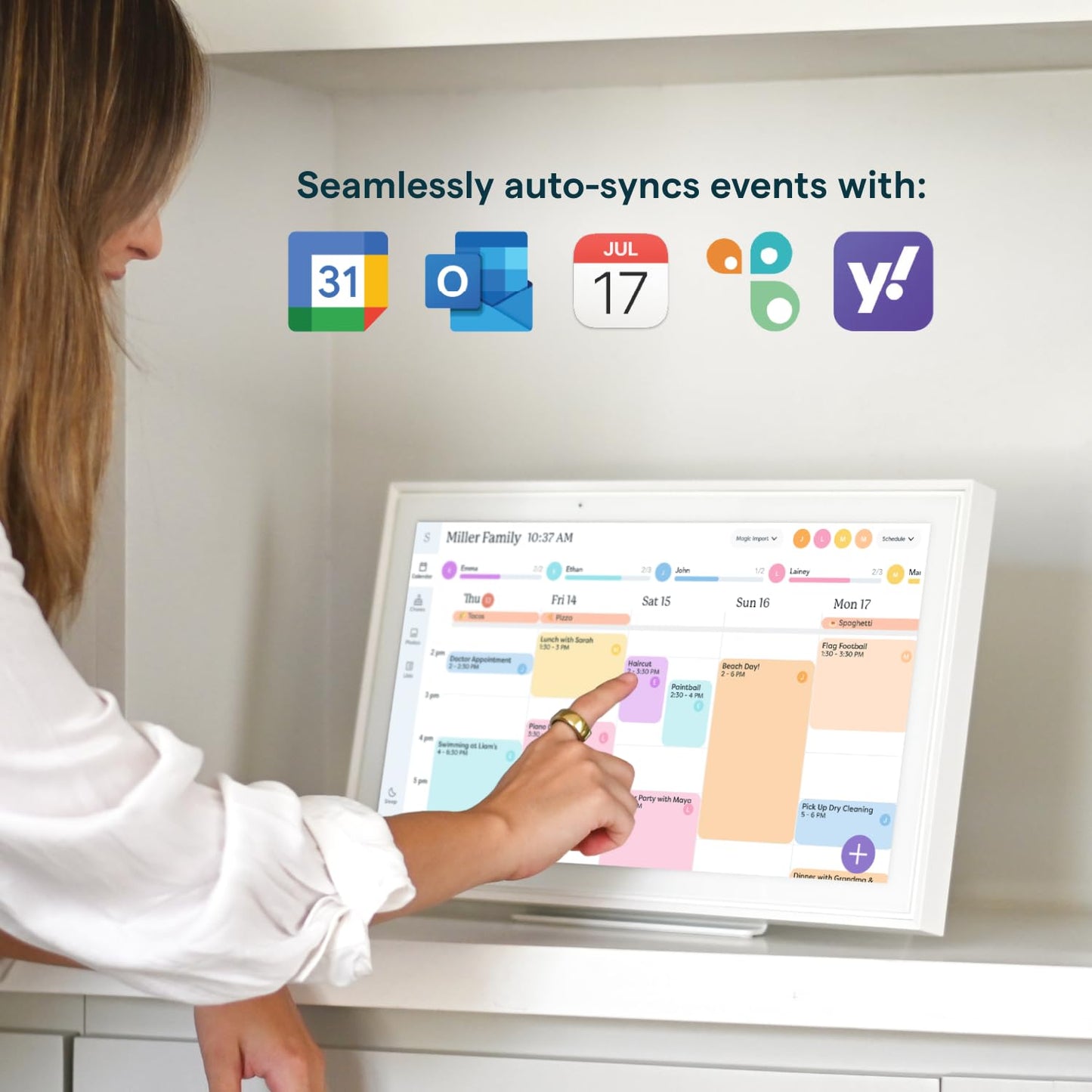Skylight Calendar: 15-inch Digital Calendar & Chore Chart, Smart Touchscreen Interactive Display for Family Schedules – Wall Mount Included, Great for Organizing Your 2025 Wall Planner