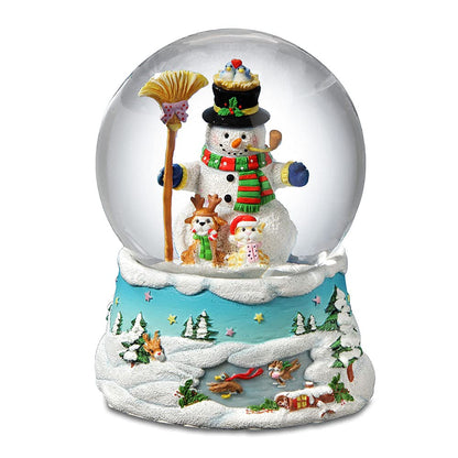 The San Francisco Music Box Gary Patterson Happy Holidays Snowman Snow Globe