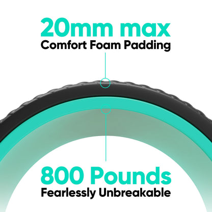 FitBeast Back Roller - Deep Tissue Massage Wheel, Yoga Wheel & Back Stretcher for Pain Relief (6'', Blue)