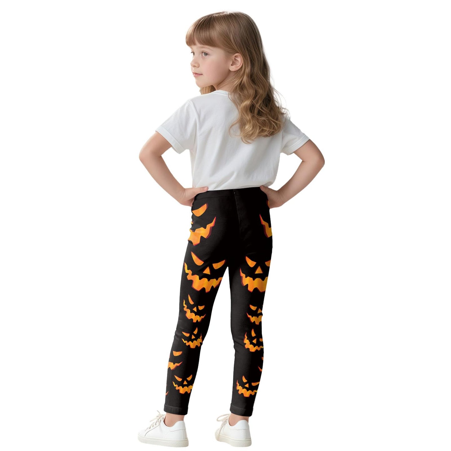 Halloween Spooky Pumpkin Legging for Kids Girls Striped Leggings Birthday Stretchy Tights Pants