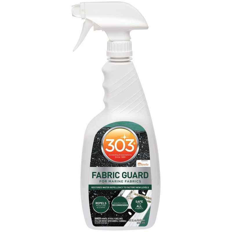 303 Products Marine Fabric Guard, Water Repellent Fabric Protector for Boat Covers, Canvas & Marine Fabrics – Restores Water & Stain Resistance, Safe for All Fabrics, 32 oz