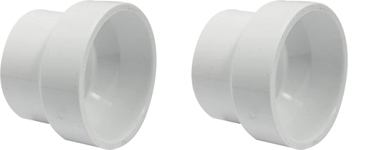 Canplas 193022 PVC DWV Reducing Coupling, 2 x 1-1/2-Inch, White (Pack of 2)