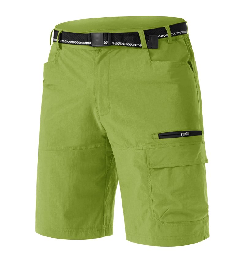 TACVASEN Mens Cargo Shorts Outdoor Lightweight Quick Dry Casual Summer Hiking Golf Dress Shorts 10" Elastic Waist Work Fruit Green 38