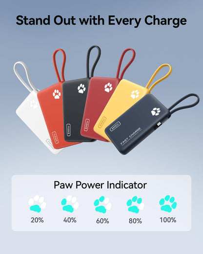 INIU 45W Portable Charger, 10000mAh Built-in USB C Cable Fast Charging Power Bank, Small Type C Battery Pack, Powerbank for iPhone 17 16 15 14, iPad, Samsung S25 S24 etc. Travel Camping Essentials