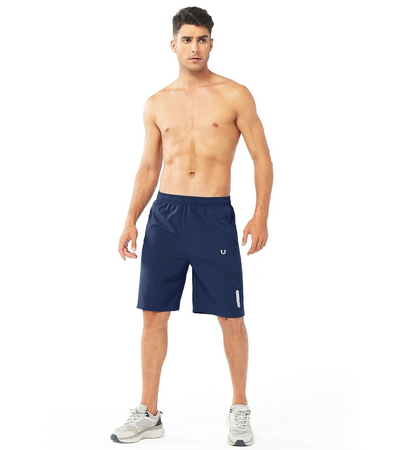 NORTHYARD Men's Athletic Running Shorts Gym Workout 7"/9"/5" Quick Dry Lightweight Sports Basketball Tennis 3 Zipper Pockets DARKBLUE-9inch 4XL