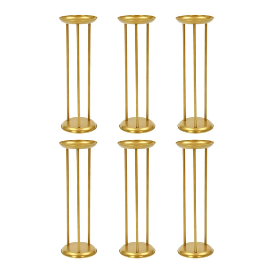 JINHZIXIU 6 Pcs Flower Display Stand 23.6in Column Flower Stand Gold Road Lead Centerpiece Vase Decorative 60cm Metal Flower Floor Vase Flower Holder for Wedding Home Party Centerpiece