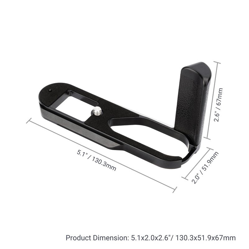 JJC Metal Hand Grip Handgrip Secure Handle Bracket for Leica Q3/Q3 43 Cameras, Anti-Slip Pads, Arca Swiss Quick Release Plate, 1/4"-20 Tripod Hole & Hand Strap Hole, No Effect on Battery & Card Use