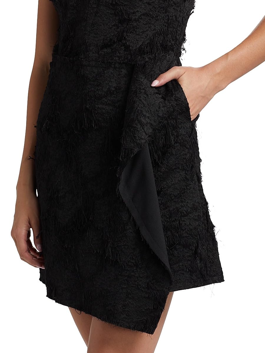 Jason Wu Collection, Frayed Cotton Jacquard Minidress, 10, Black