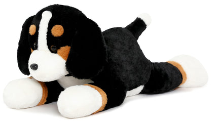 MorisMos Dog Teddy Stuffed Animal, 60cm Cuddly Mommy Dog with 4 Babies Puppy Inside Kawaii Giant Dog Plush Soft Toy Gift for Kids Birthday Valentines Deco