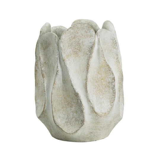 Unique Weathered Wavy Planter Distressed Greyish White Cement Home Tabletop Decoration Aesthetic Room Decor