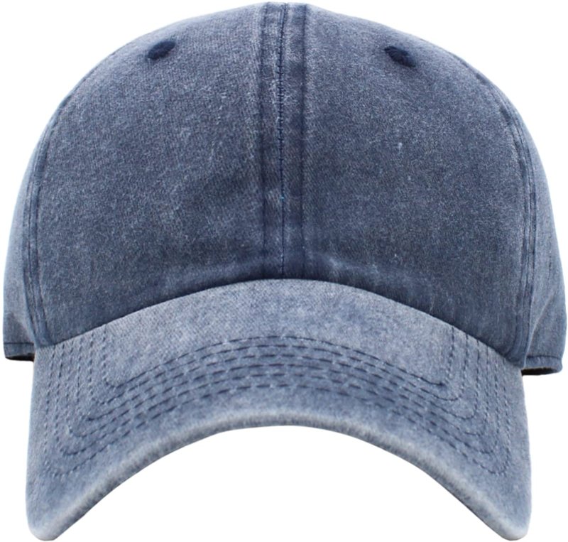 KB-PG-Low Washed Navy Original Classic Low Profile Cotton Hat Men Women Baseball Cap Dad Hat Adjustable Unconstructed Plain Cap