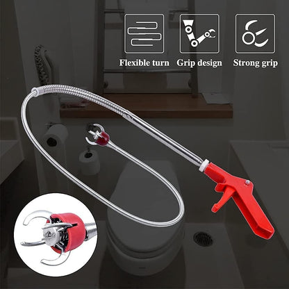 Aozzy Toilet Auger Clog Remover Tool, Stainless Steel Telescoping Toilet Auger Grabber Tool, Use to Grab and Clear Blocking in Various Pipelines, for Unclog Drains, Siphon Toilet, Sink.