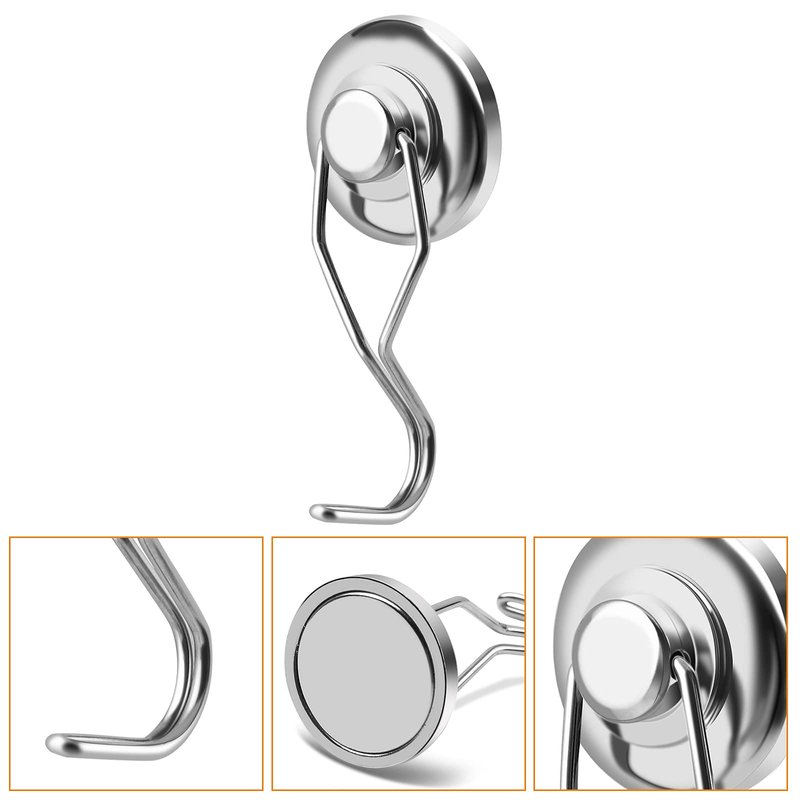Swivel Swing Powerful Magnetic Hooks,Strong Heavy Duty Neodymium Magnet Hooks Great for Your Refrigerator and Other Magnetic Surfaces - Pack of 7 68mm(2.67in) in Length, 32mm(1.26in) in Diameter