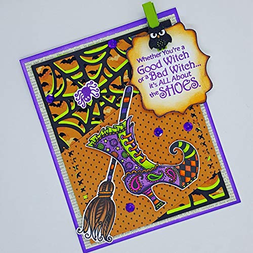 Halloween Witches Shoes Metal Cutting Dies Stamps Set for Card Making Scrapbooking Paper Cards Making Crafts Metal Die-cuts Template Embossing Handmade Crafts Clear Rubber Stamps Photo Album Decor