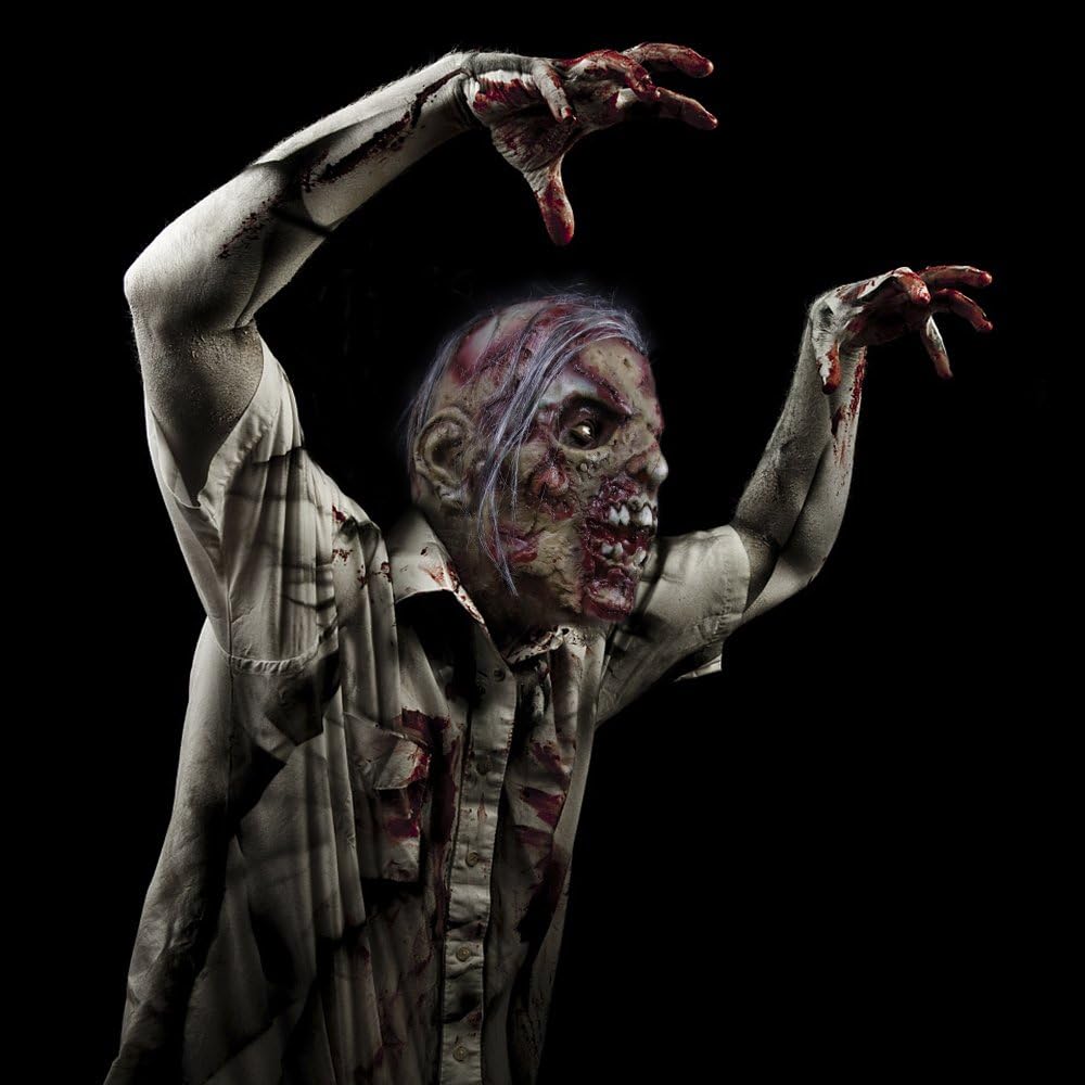 MOLEZU Scary Zombie Head Mask Vampire Mask for Adult Creepy Costume Horror Halloween Decoration Props, Latex Halloween Mask.