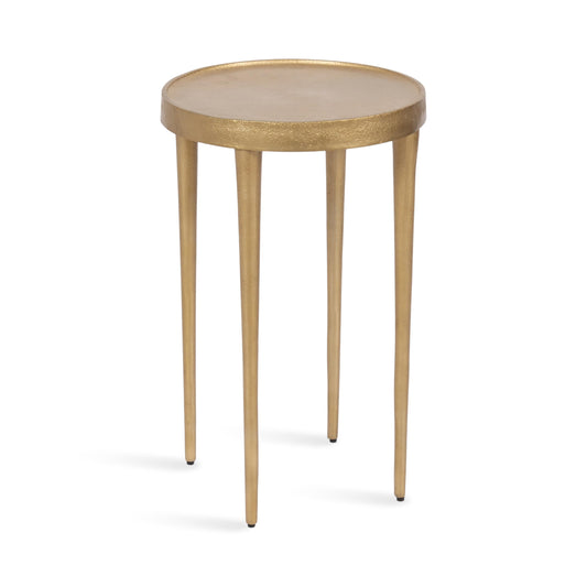 Kate and Laurel Rava Modern Metal Round Side Table, 14 x 14 x 22, Gold, Cast Aluminum Accent Table for Use as Indoor Plant Stand or Living Room Decor Piece