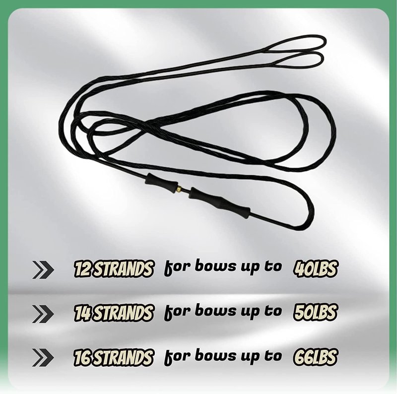 DeeRace Traditional Recurve Bow String and Bowstring Finger Savers Set, Dacron Bow String with Finger Guards (AMO 50” (Actual Length 46”), 12 Strands (Recommended for up to 40 lbs))