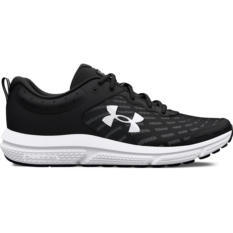 Under Armour Men's Charged Assert 10 Running Shoe, (001) Black/Black/White, 8 XX-Wide