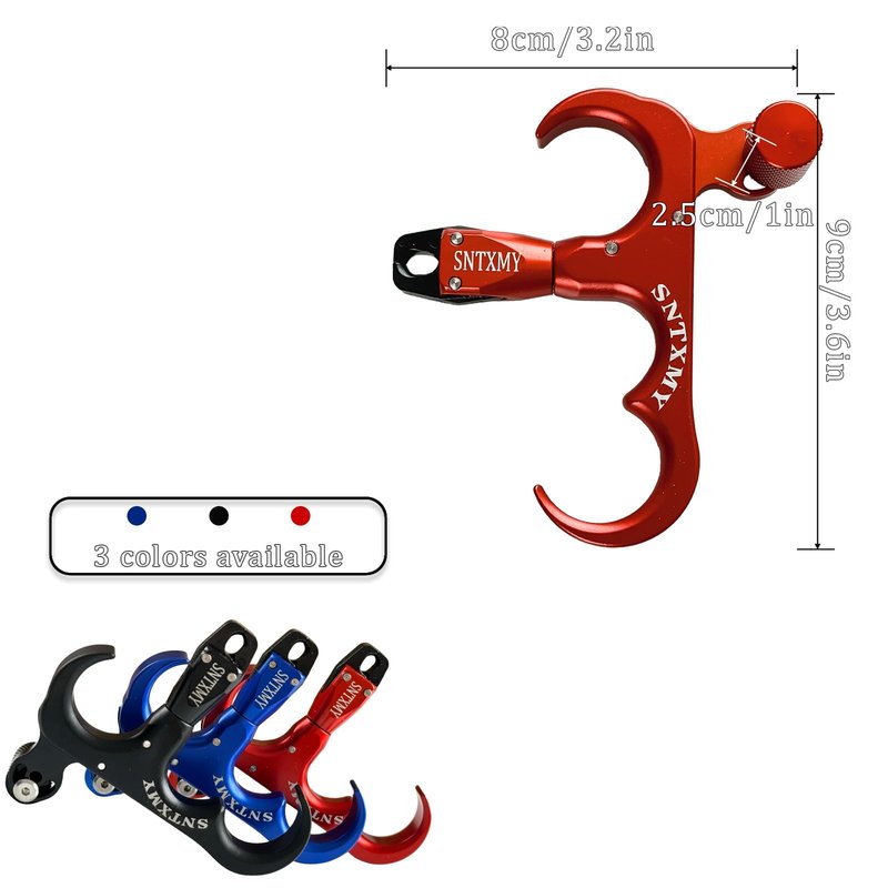 sntxmy Bow Release for Compound Bow, Archery Release Trigger, Compound Bow Release, Thumb Release. (3 Finger Bow Release, Light Red)