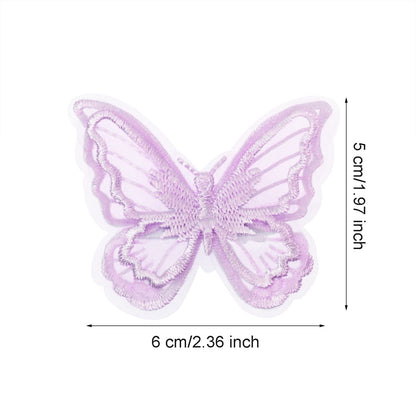 Butterfly Hair Clips Penta Angel 6Pcs Lace Embroidery Flower Butterfly Hair Bow Pins Wedding Hair Accessories for Women Halloween Christmas Party Decor (Light Purple)