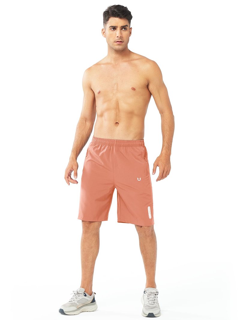 NORTHYARD Men's Athletic Running Shorts Gym Workout 7"/9"/5" Quick Dry Lightweight Sports Basketball Tennis 3 Zipper Pockets PINKORANGE-9inch 3XL