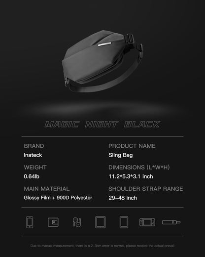 Inateck Sling Bag X, Compact Chest Bag Men Women Waterproof Bum Bag Chest Bags Shoulder Bag Crossbody Bag for Everyday Travel Hiking