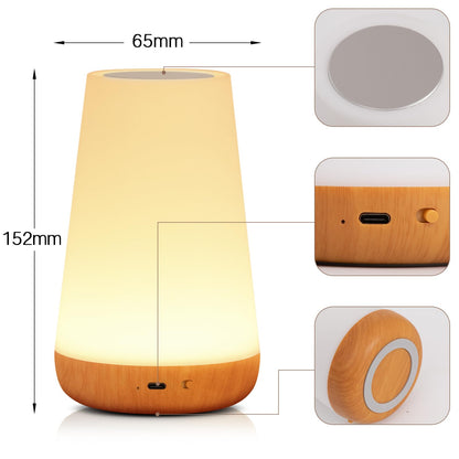 Night Light, LED Touch Bedside Table Lamp, 13 RGB Colours Changing, 5 Brightness Level Switch, Timing Function, Rechargable Remote Control Dimmable Light for Bedroom, Living Room
