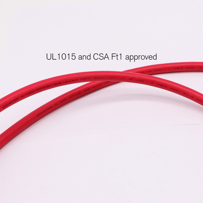 Taukealugs 6 AWG Gauge Wire UL1015 Battery Power Tinned Oxygen Free Copper OFC Welding Cable Boat Inverter Red Black Total 13.1FT and Lugs Terminal Connectors with Heat Shrink Tube