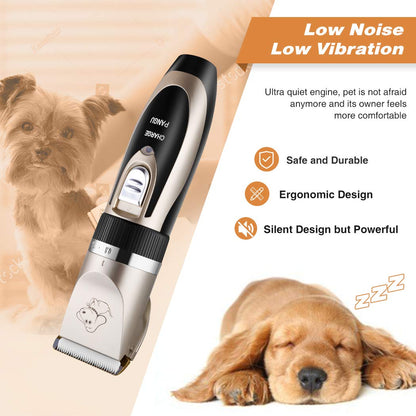 Dog Clippers Professional Pet Grooming Kit Low Noise, Rechargeable Pet Shaver Cordless Silent Dog Hair Trimmer with Scissors Comb Best Hair Clipper for Dogs Cats Pets