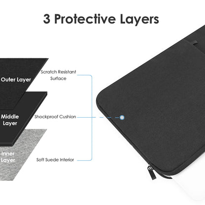 ProElife 13-Inch Laptop Sleeve Case for 2025-2022 MacBook Air 13.6 inch with Apple M4 M3 M2 Chip & MacBook Pro 13.3 inch M2 Chip Accessory Traveling Carrying Canvas Bag Cover Simple Case (Black)
