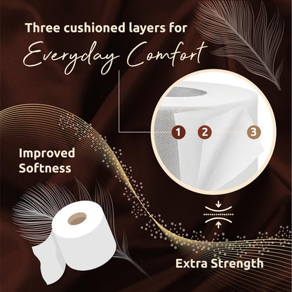 Phoenix Toilet Rolls – 60 Pack | 3 Ply Shea Butter Scented Toilet Paper | Bulk Buy, Soft, Quilted, Sustainably Sourced, Eco- Friendly Luxury Bathroom Tissue