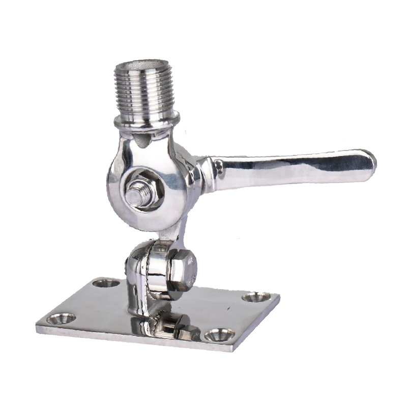 NovelBee Marine VHF Antenna Mount,316 Stainless Steel Antenna Adjustable Base Bracket Holder for Boats