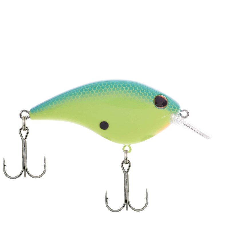 Berkley Frittside Fishing Lure, Blue Chartreuse, 5 Biggun’ (3/7 oz), 2 4/5in 7cm Crankbaits, Classic Flat Side Profile Mimics Variety of Species and Creates Flash, Equipped with Sharp Fusion19 Hook