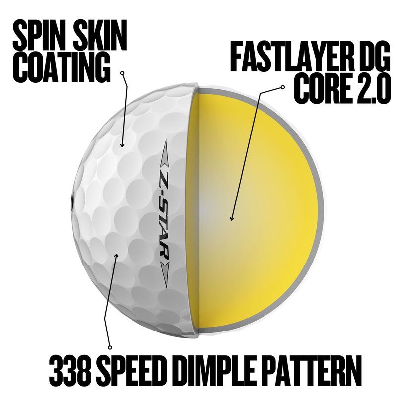 Srixon Z-Star Golf Balls, Z-Star 9, White