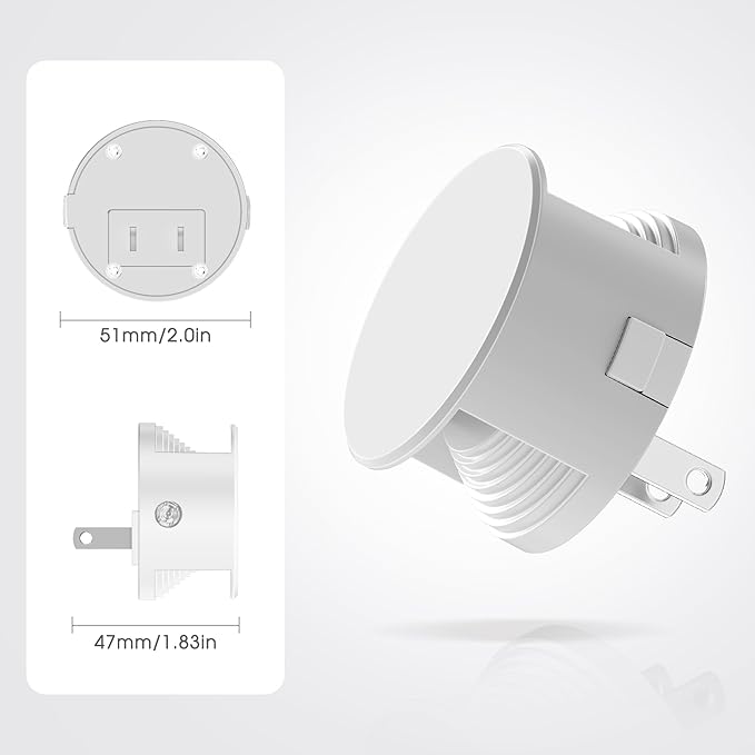 Night Lights Plug into Wall [2 Pack], White Night Light Dusk to Dawn Sensor Nightlight, Brightness Adjustable 3000K Soft White, Dimmable Plug in Night Light for Bedroom, Hallway, Stairs, Kitchen