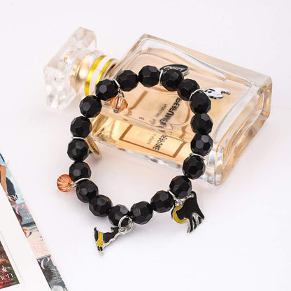 CEALXHENY Halloween Bracelets Ghost Pumpkin Switch Charm Bracelets Gifts Stretch Beaded Bracelet Women (Style A)