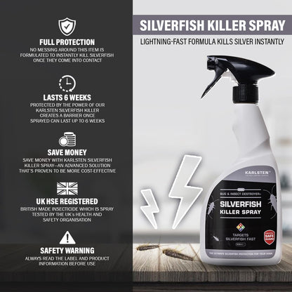 Karlsten Silverfish Killer Spray Fast Effective Quality Silverfish Killer 500 ml Non staining