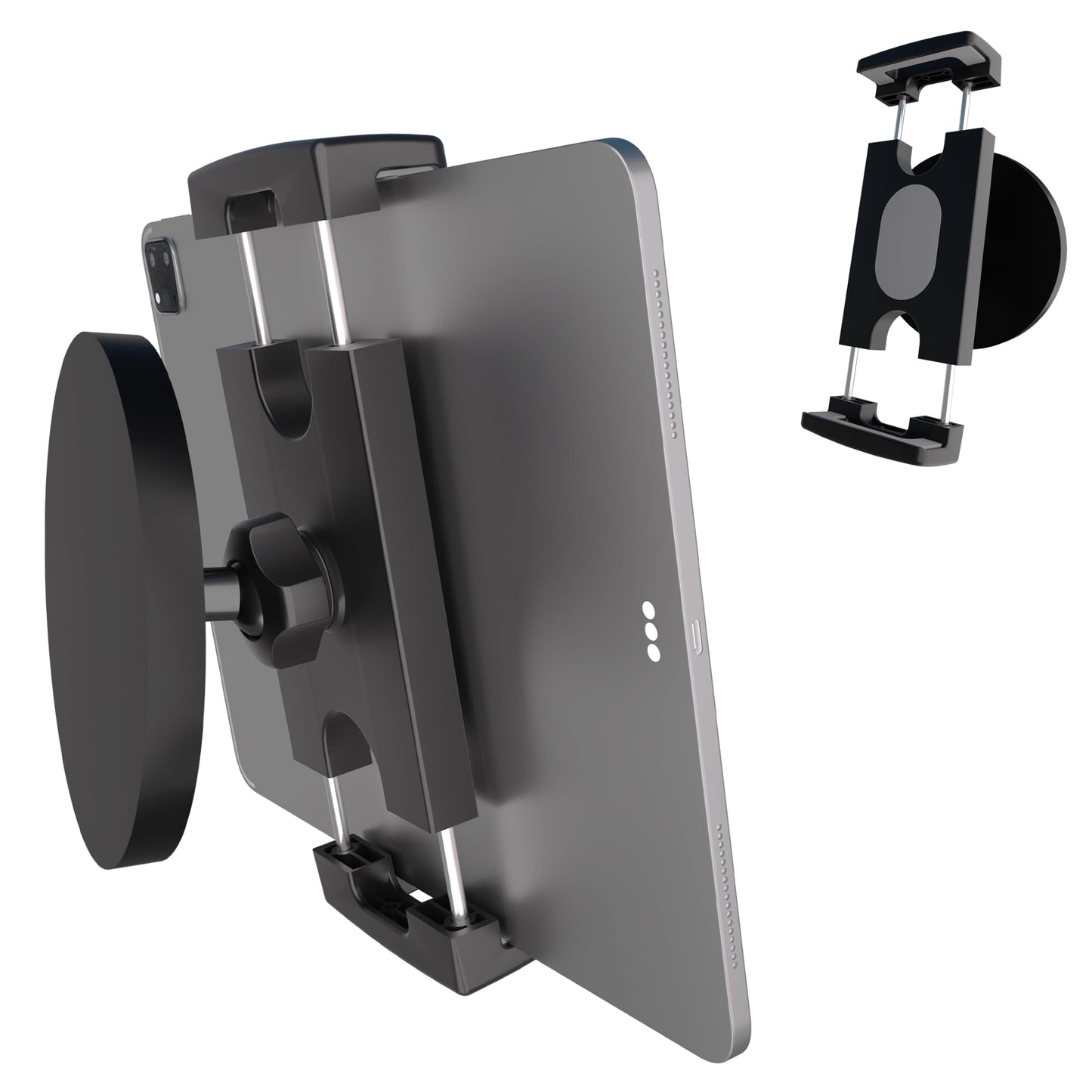 Magnetic Tablet Holder Fridge Tablet Mount for Cabinet Whiteboard Gym Warehouse and More fits 4.7-12.9 inch Phones and Tablets, 360°Adjustable 3.5" Magnetic Base