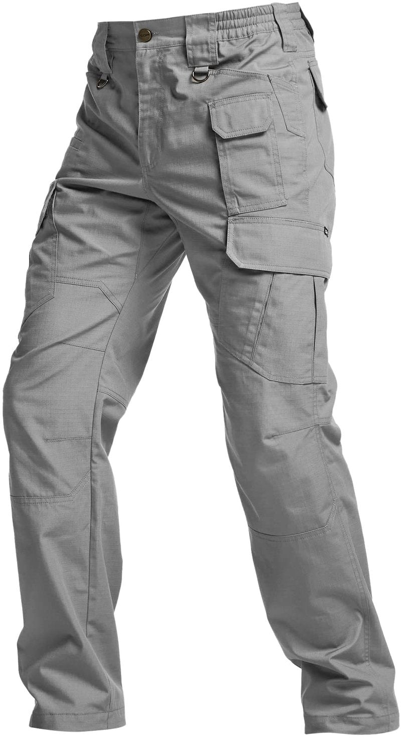CQR Men's Tactical Pants, Water Resistant Ripstop Cargo Pants, Lightweight EDC Work Hiking Pants, Outdoor Apparel, Duratex Mag Pocket Stone, 42W x 32L