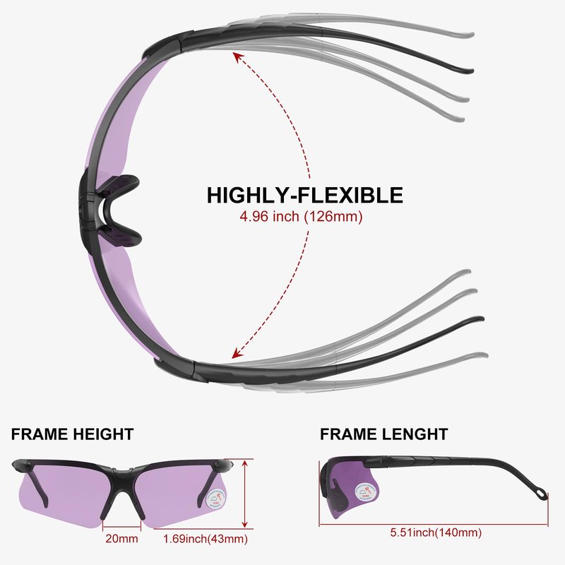 xaegistac Shooting Glasses with Case Anti Fog Hunting Safety Glasses for Adults