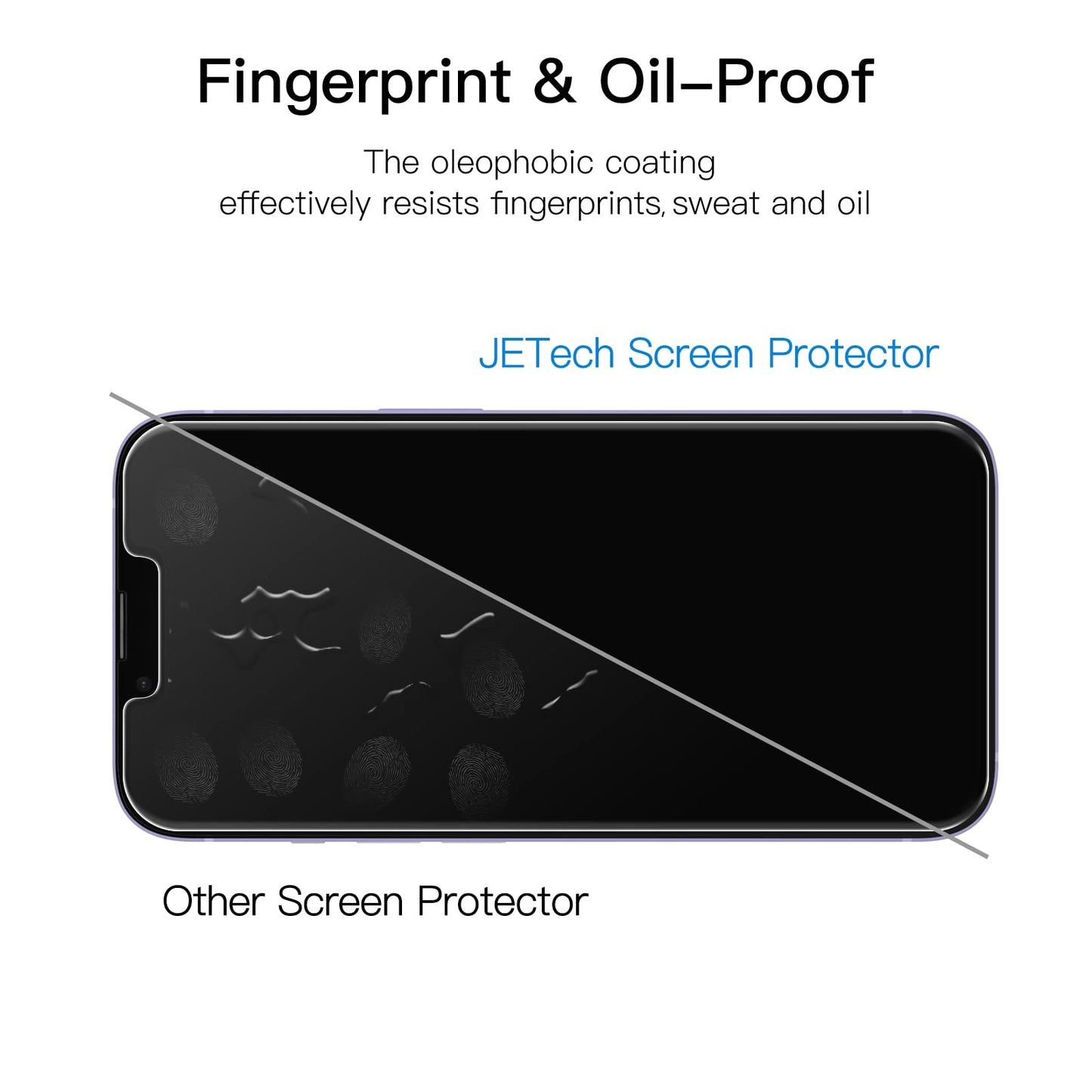 JETech Privacy Screen Protector for iPhone 11 and iPhone XR 6.1-Inch, Anti Spy Tempered Glass Film, 2-Pack