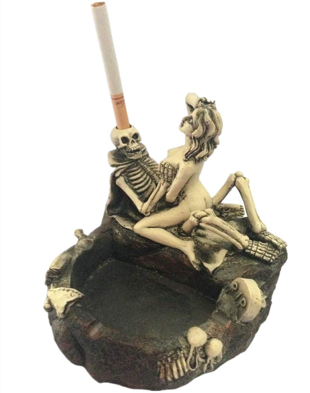 RUITASA Creative Skull Ashtray & Love Never Dies Skull Ashtray Fun Taste The Living Room Decoration For Smoking Room Decor Gifts for Smokers