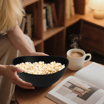 Homienly 9.6 inch Serving Bowls, Large Serving Dishes for Wedding Parties, 60 Oz for Salad, Side Dishes, Pasta, Oval Shape, Microwave & Dishwasher Safe, Set of 4, Black