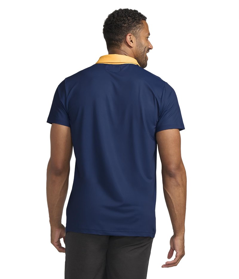 Tipsy Elves Men's Performance Golf Shirt - 4-Way Stretch, Quick Dry, Athletic Cut - Blue Slice of Sunset Golf Polo - X-Large