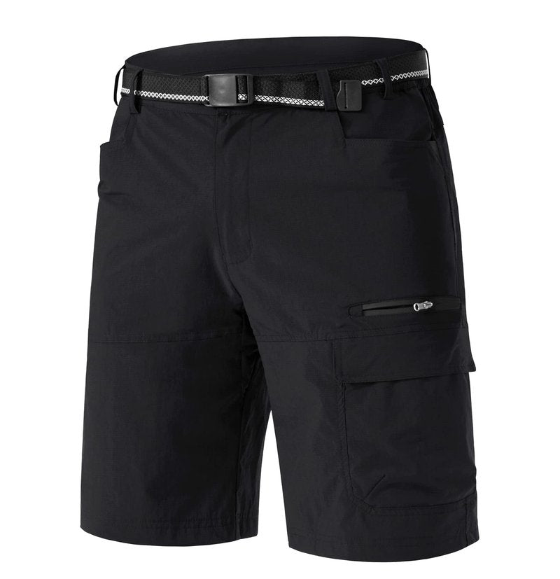TACVASEN Mens 10" Hiking Cargo Shorts Golf Casual Lightweight Quick Dry Summer Dress Fishing Travel Shorts with Zipper Pockets Black 32