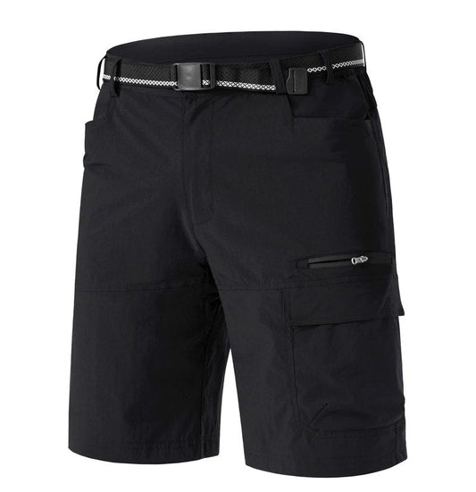TACVASEN Mens 10" Hiking Cargo Shorts Golf Casual Lightweight Quick Dry Summer Dress Fishing Travel Shorts with Zipper Pockets Black 32