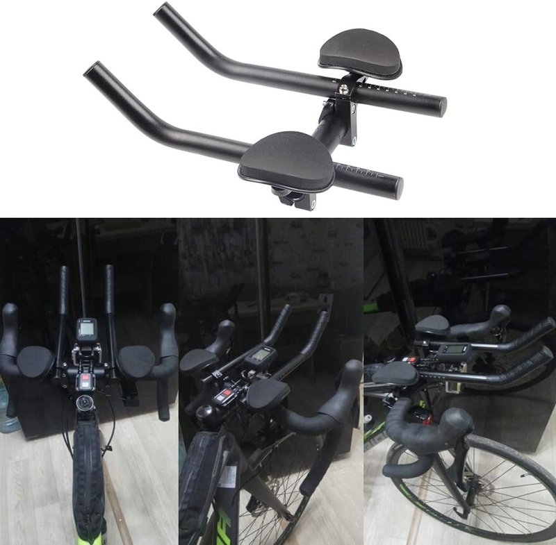 Aero Bars for Bicycle | Aluminum Alloy TT Handlebars - Black Armrest for Mountain & Road Bikes